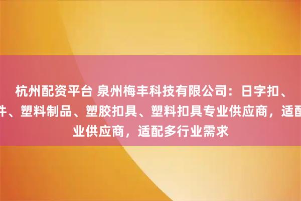 杭州配资平台 泉州梅丰科技有限公司：日字扣、箱包塑料配件、塑料制品、塑胶扣具、塑料扣具专业供应商，适配多行业需求